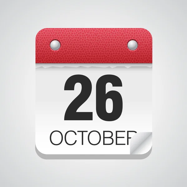 Calendario simple con 26 de octubre — Vector de stock