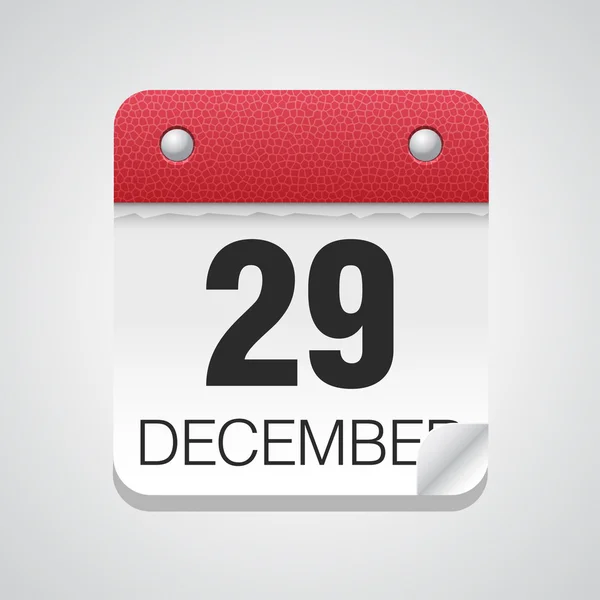 Icono del calendario con 29 de diciembre — Vector de stock