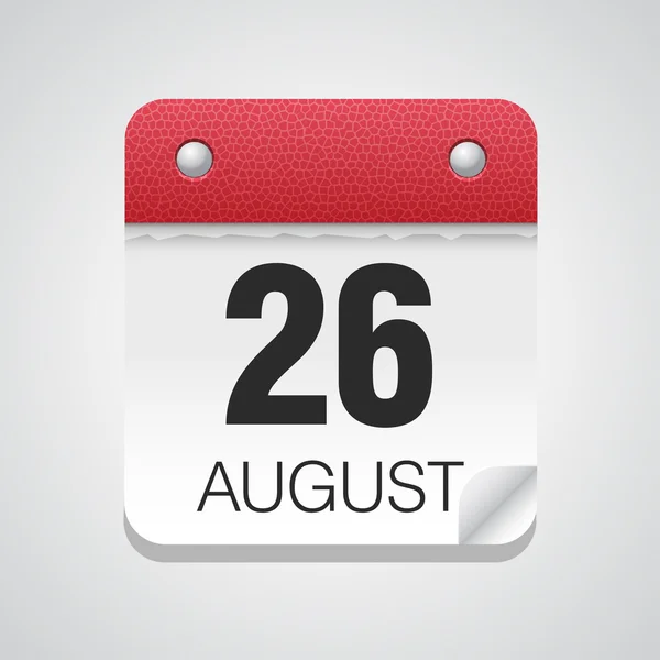 Icono del calendario con 26 de agosto — Vector de stock