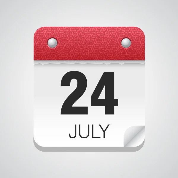 Calendario semplice con il 24 luglio — Vettoriale Stock