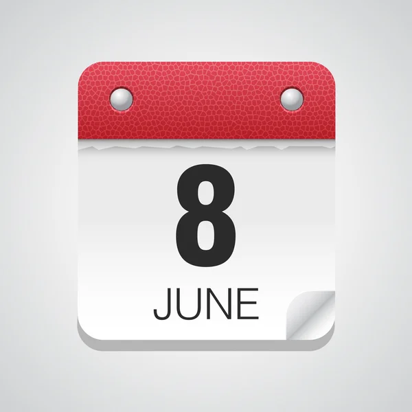 简单的日历与 6 月 8 日 — 图库矢量图片
