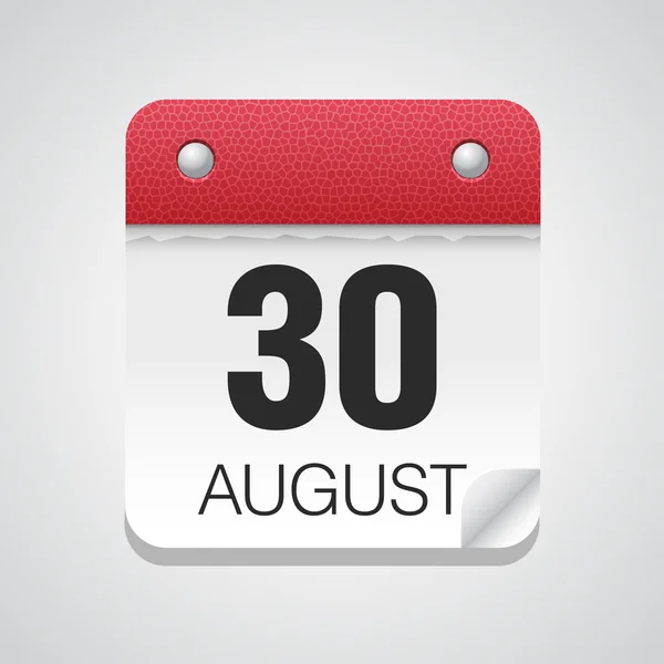Calendar icon with August 30 — Stock Vector