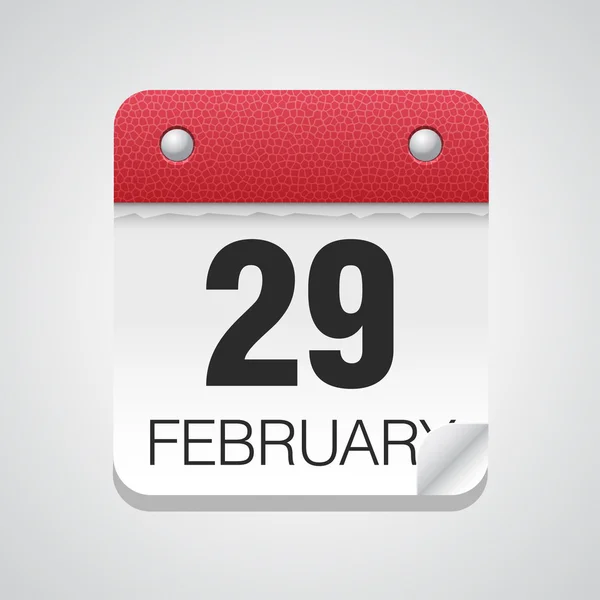 Calendar icon with February 29 — Stock Vector