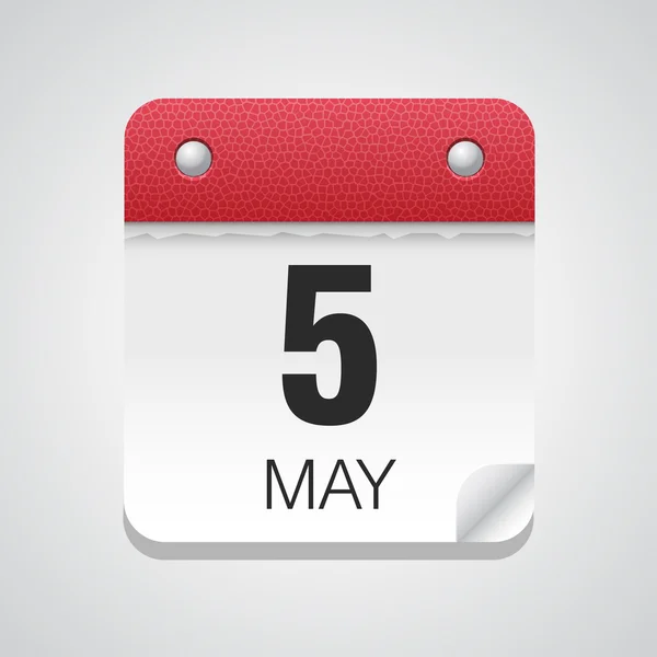 Enkel kalender med 5 maj — Stock vektor