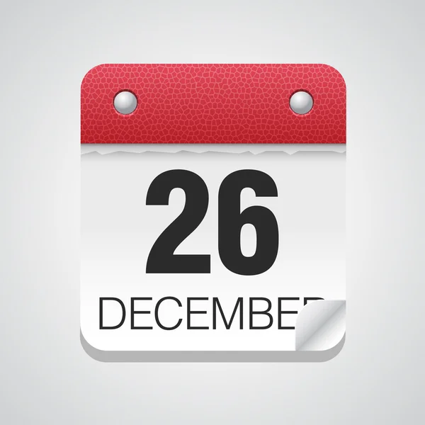 Calendar icon with December 26 — Stock Vector