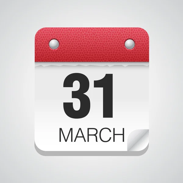 Простой календарь с 31 марта — стоковый вектор