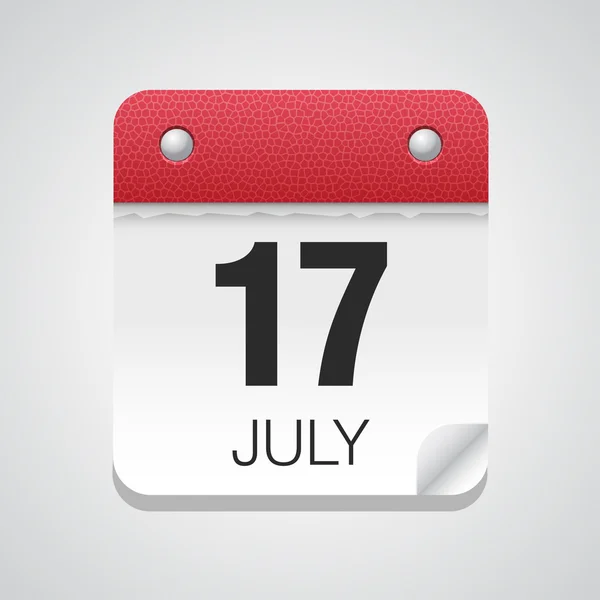 Calendario semplice con il 17 luglio — Vettoriale Stock