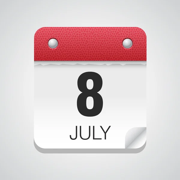 Kalender sederhana dengan 8 Juli - Stok Vektor