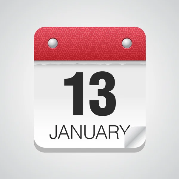 Calendar icon with January 13 — Stock Vector