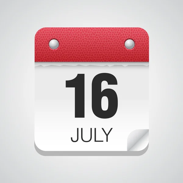 Calendario simple con 16 de julio — Vector de stock