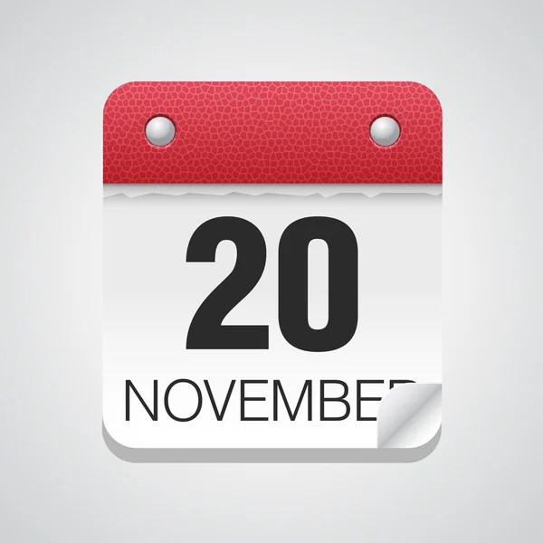 Simple calendar with November 20 — Stock Vector