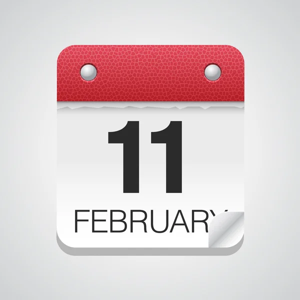 Icono del calendario con 11 de febrero — Vector de stock