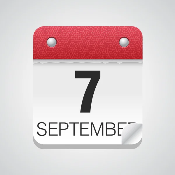 Calendário simples com 7 de setembro —  Vetores de Stock