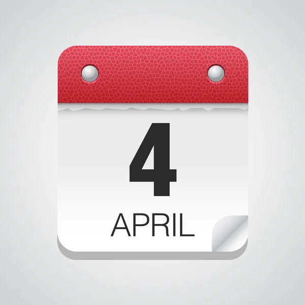 Calendrier simple avec 4 avril — Image vectorielle