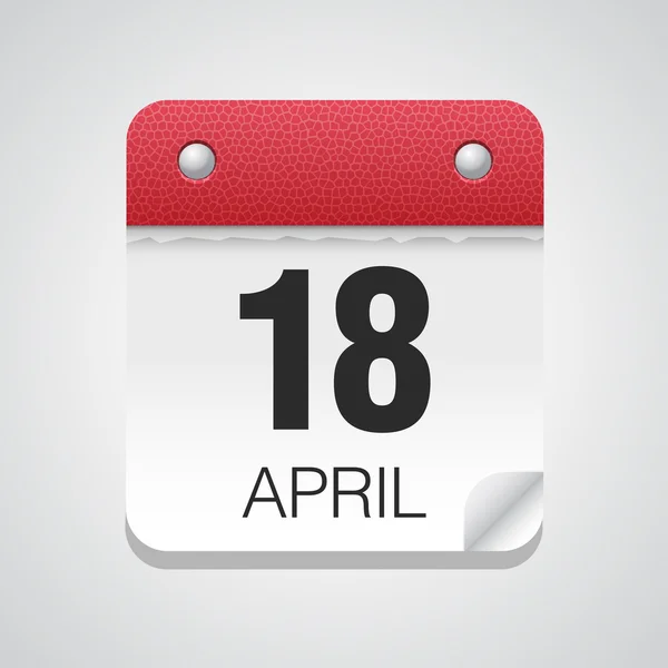 Kalender-ikonen med 18 April — Stock vektor