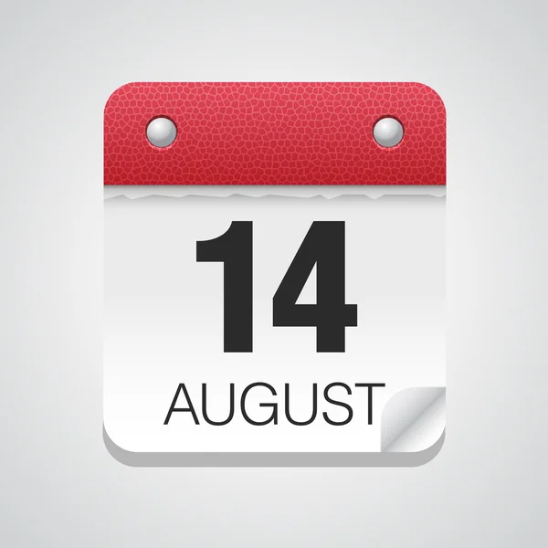 Calendar icon with August 14 — Stock Vector