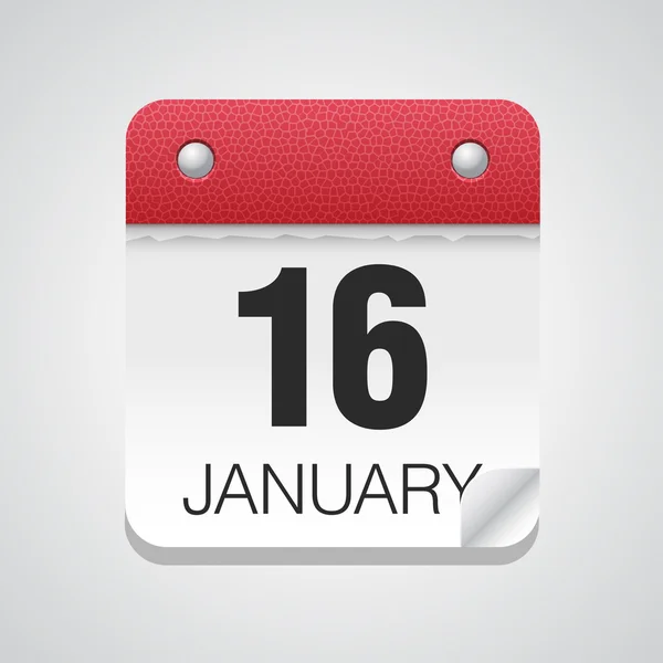 Icono del calendario con 16 de enero — Vector de stock