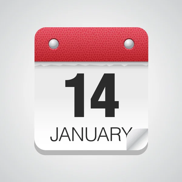 Calendar icon with January 14 — Stock Vector