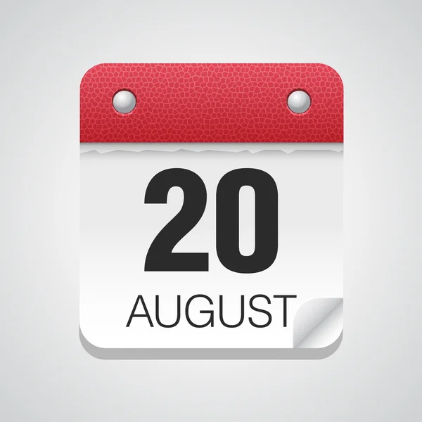 Calendar icon with August 20 — Stock Vector