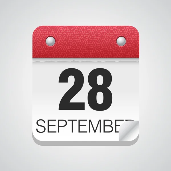 Einfacher Kalender mit 28. September — Stockvektor