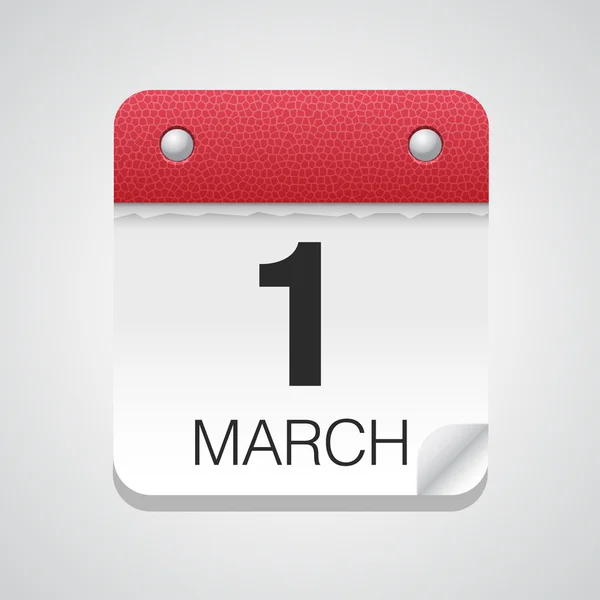 Calendário simples com 1 de março —  Vetores de Stock