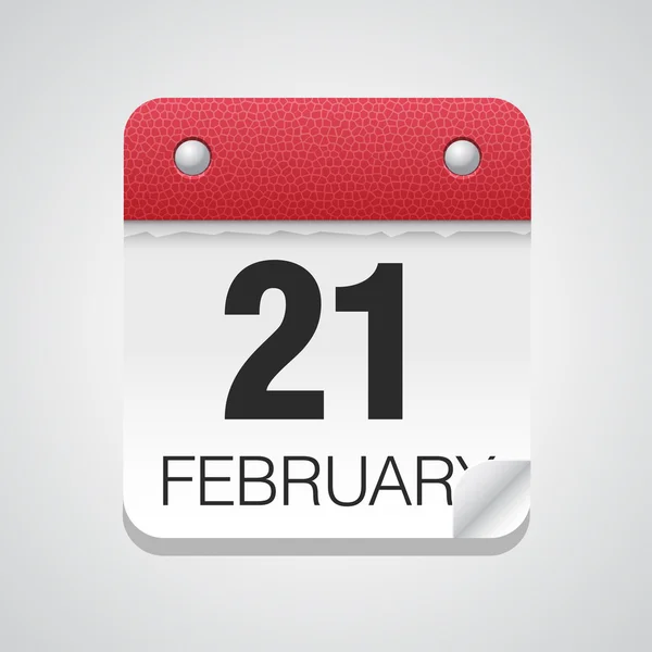 Calendar icon with February 21 — Stock Vector