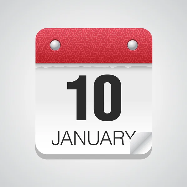 Calendar icon with January 10 — Stock Vector
