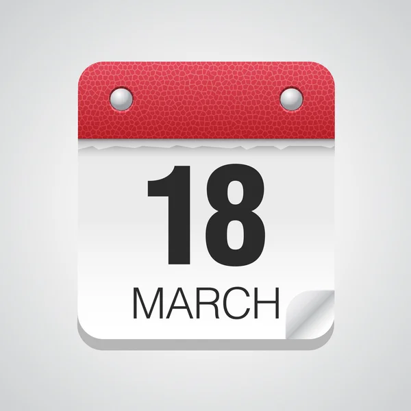 Jednoduchý kalendář s 18. března — Stockový vektor