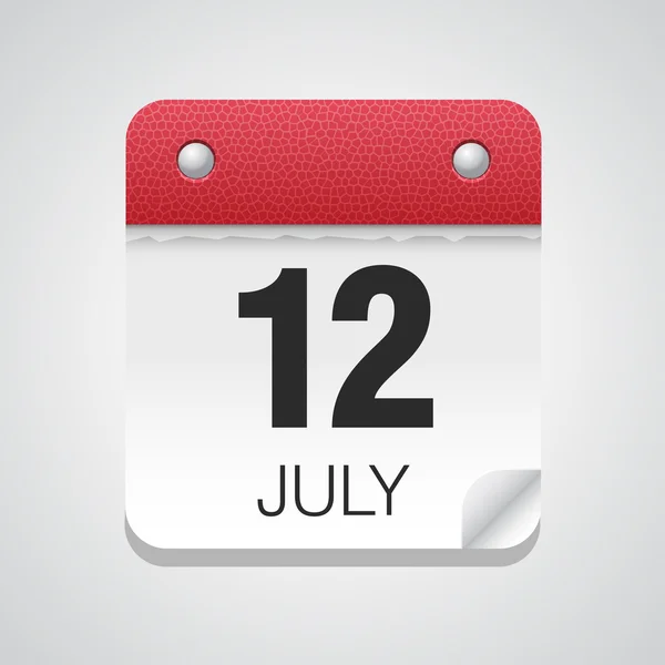 Calendario simple con 12 de julio — Vector de stock