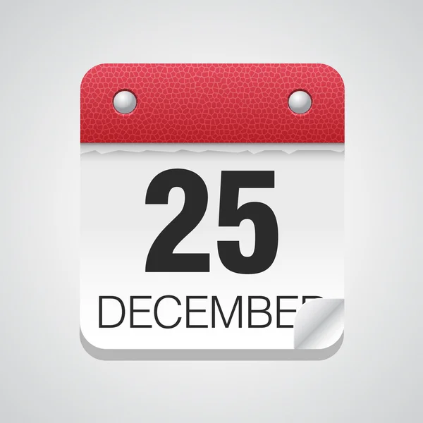 Icono del calendario con 25 de diciembre — Vector de stock