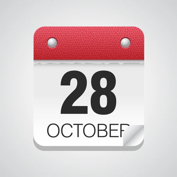 Enkel kalender med 28 oktober — Stock vektor