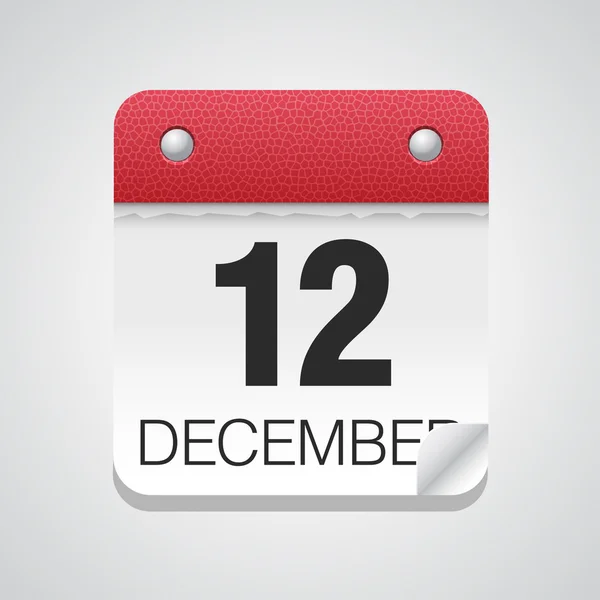 Ícone do calendário com 12 de dezembro — Vetor de Stock