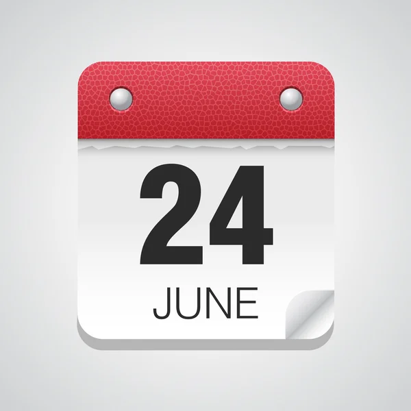 Calendario simple con 24 de junio — Vector de stock