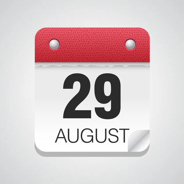 Calendar icon with August 29 — Stock Vector