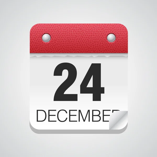 Calendar icon with December 24 — Stock Vector