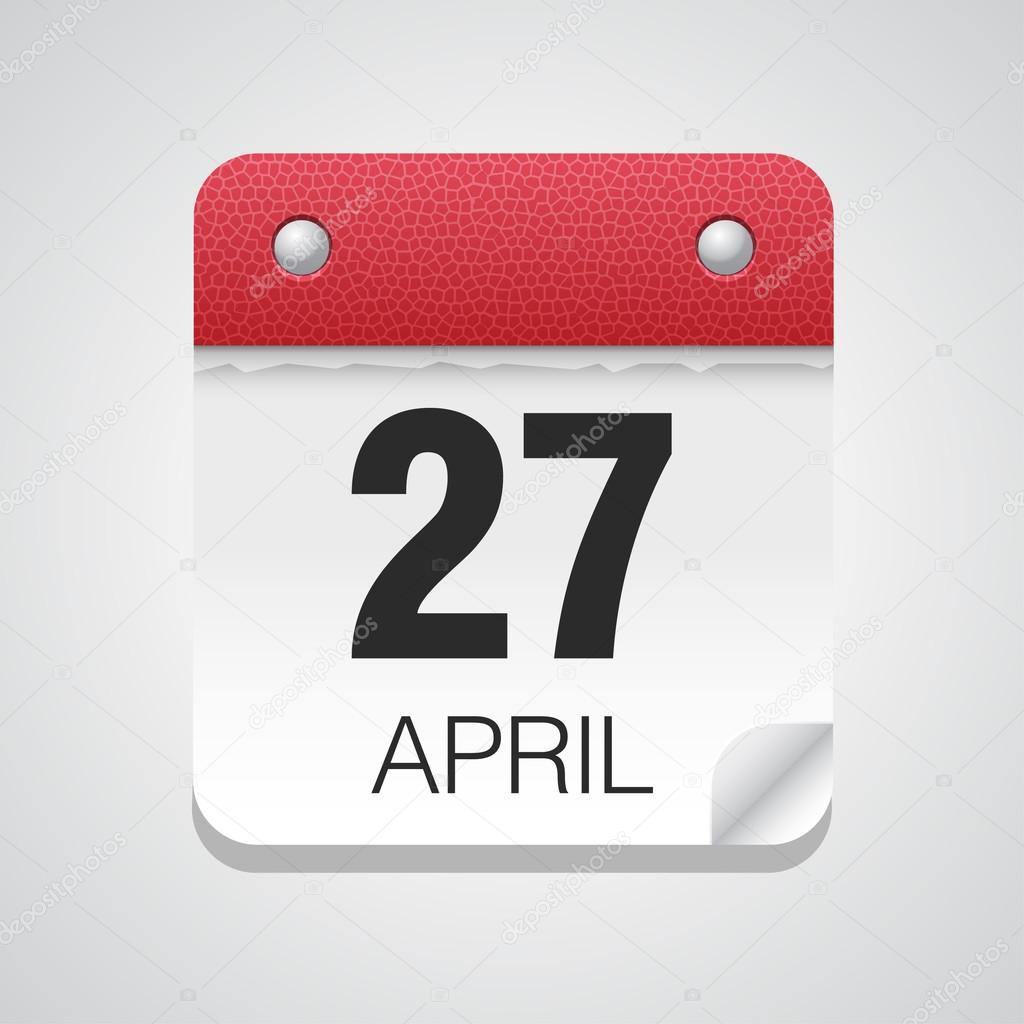 Calendar icon with April 27 — Stock Vector © whitebarbie 71507041