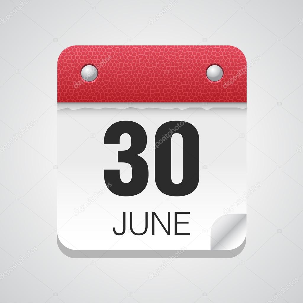 Simple calendar with June 30