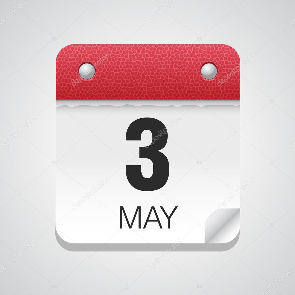 Simple calendar with May 3