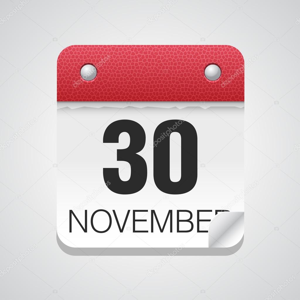 Simple calendar with November 30