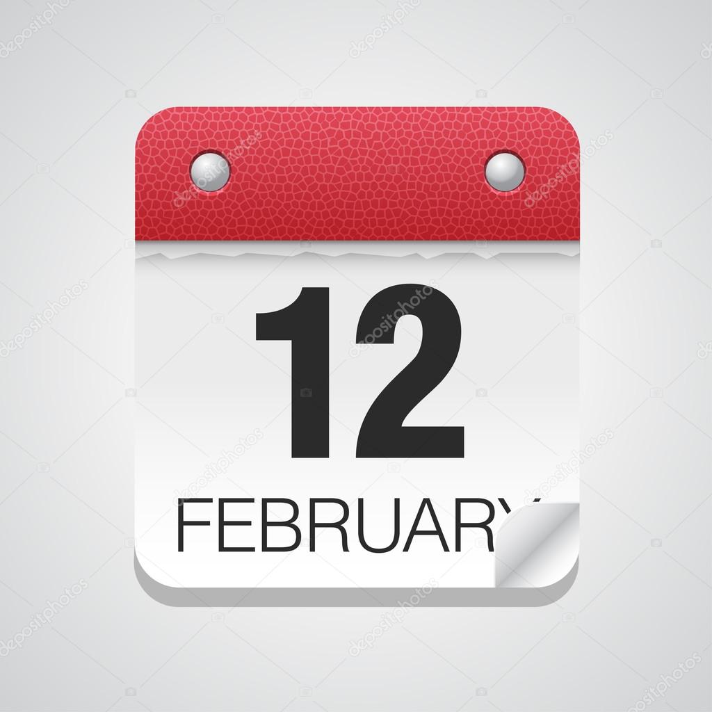 Image vectorielle Icône du calendrier avec 12 février par ©whitebarbie -  71507645