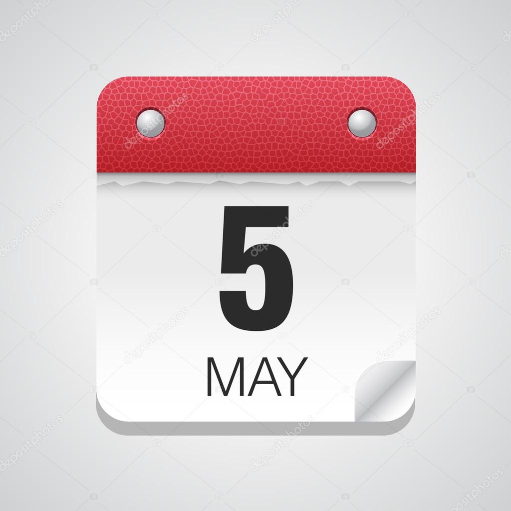 Simple calendar with May 5