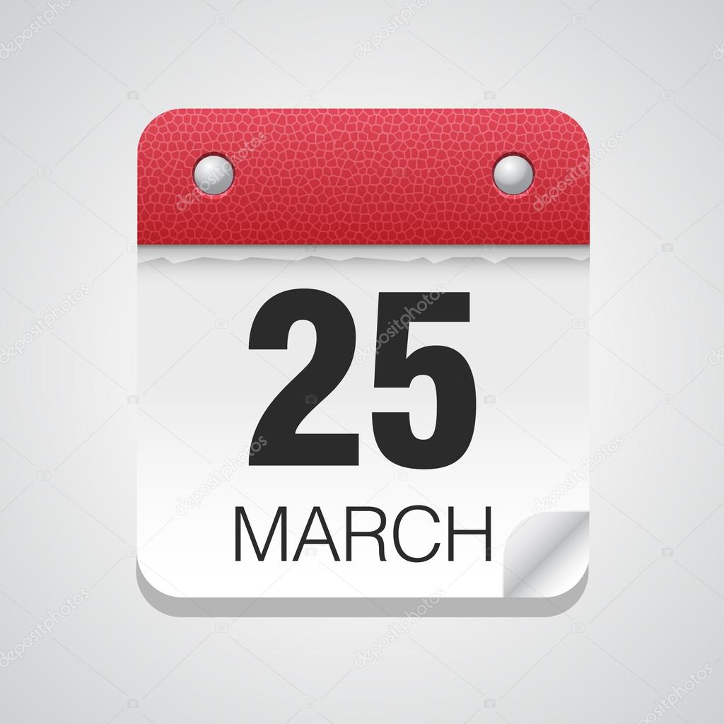 Simple calendar with March 25