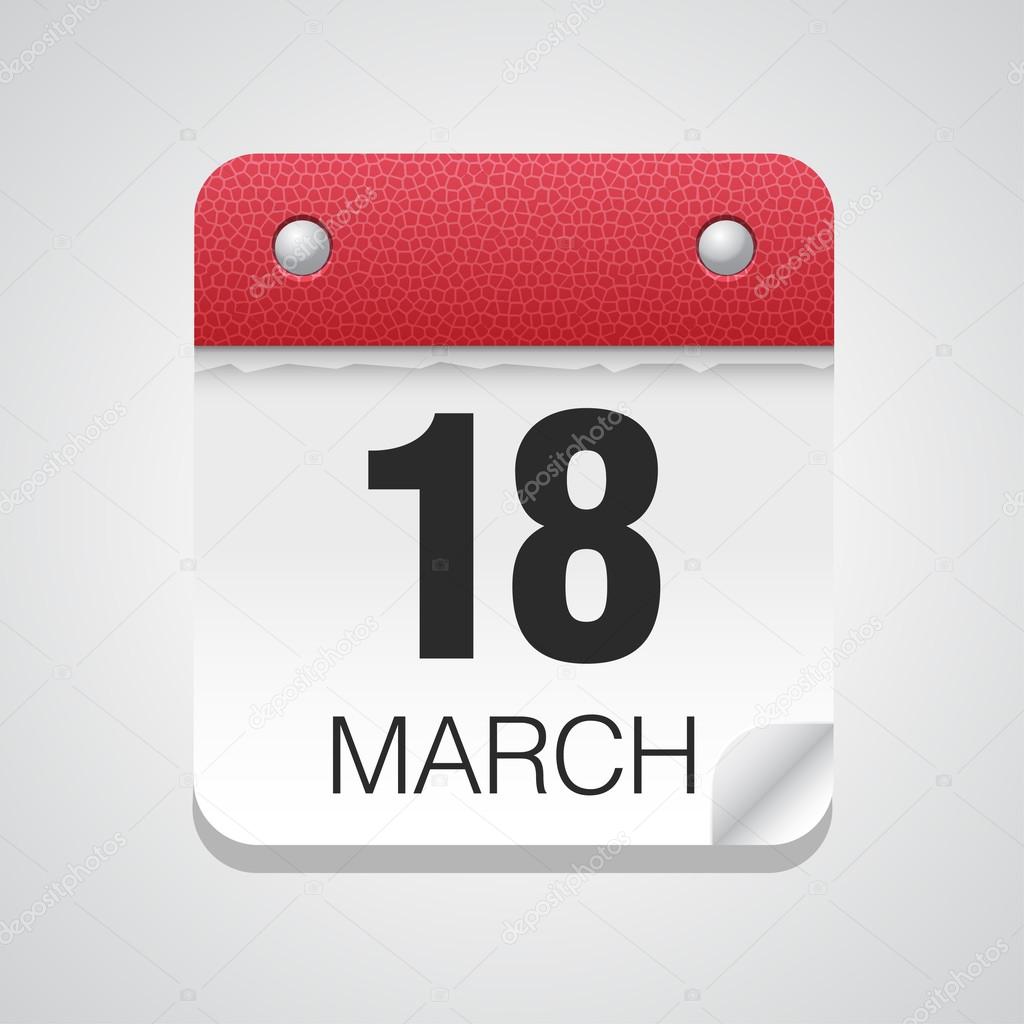 Simple calendar with March 18