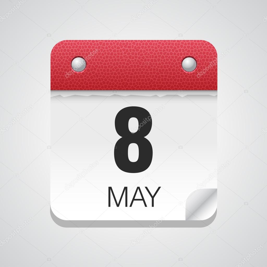 Simple calendar with May 8