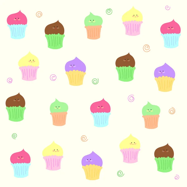 Pastelitos dulces de dibujos animados — Vector de stock