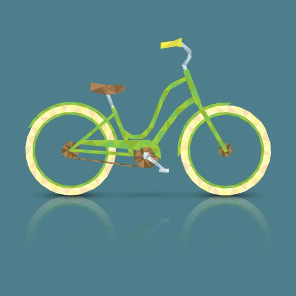 Ilustración de bicicleta poligonal — Vector de stock