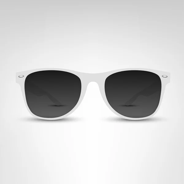 Gafas de sol blancas sobre blanco — Vector de stock