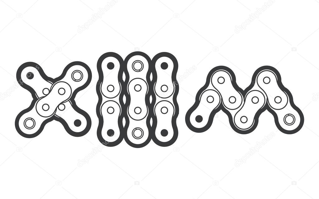 Extreme bicycle chain typography. Vector logotype for extreme sports event. Best for mountain bike or pit bike challenges.