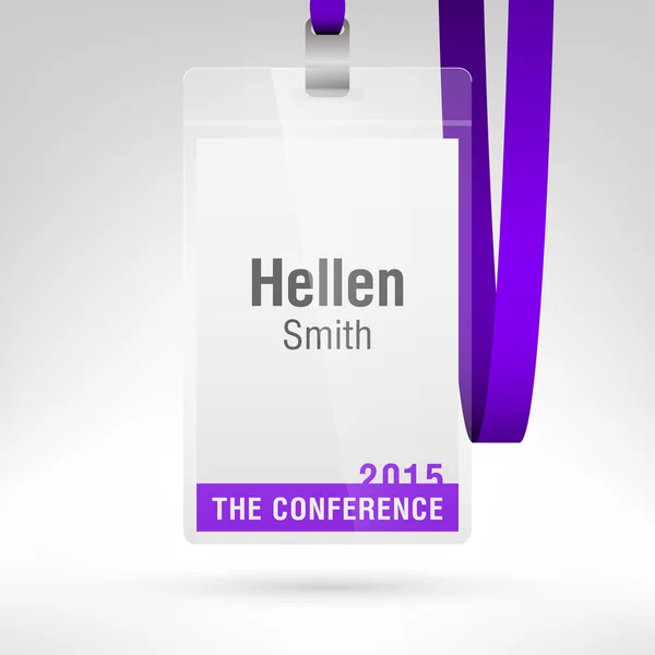Konferens badge lodrät layout. — Stock vektor