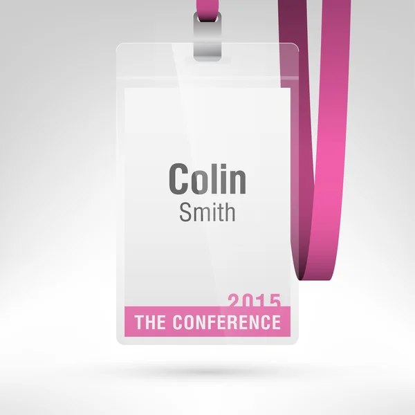 Konferens badge lodrät layout. — Stock vektor